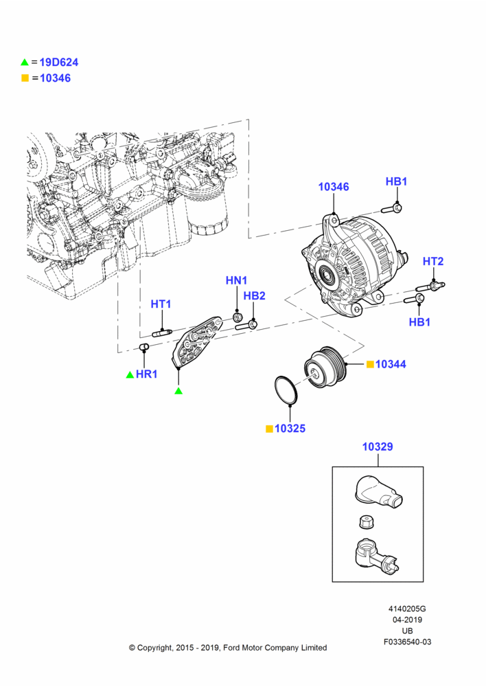 05G - Alternator and Mountings, 2.3L EcoBoost; 04/MAY/2015-03/MAR/2019