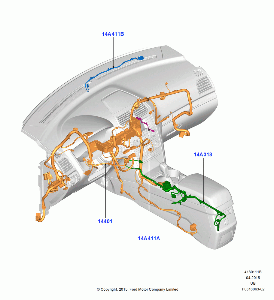 11B - Wiring - Dash And Floor Console; 04/MAY/2015-03/MAR/2019