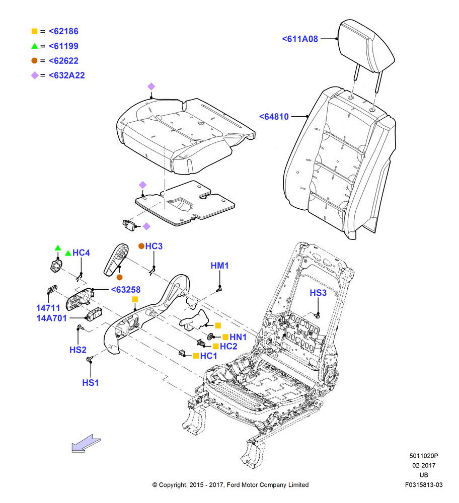 20P - Front Seat Pads/Valances & Heating, With Pass 6 Way Power Seat Adjuster, Police Version; 04/MAY/2015-03/MAR/2019