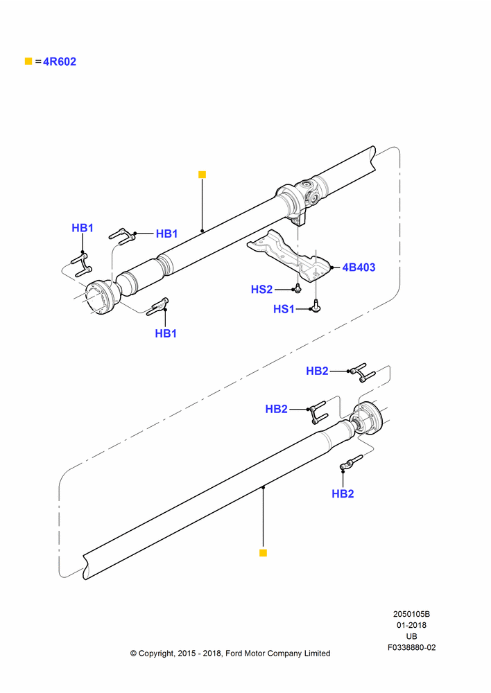 05B - Drive Shaft - Rear Axle Drive, 2.3L EcoBoost; 04/MAY/2015-03/MAR/2019