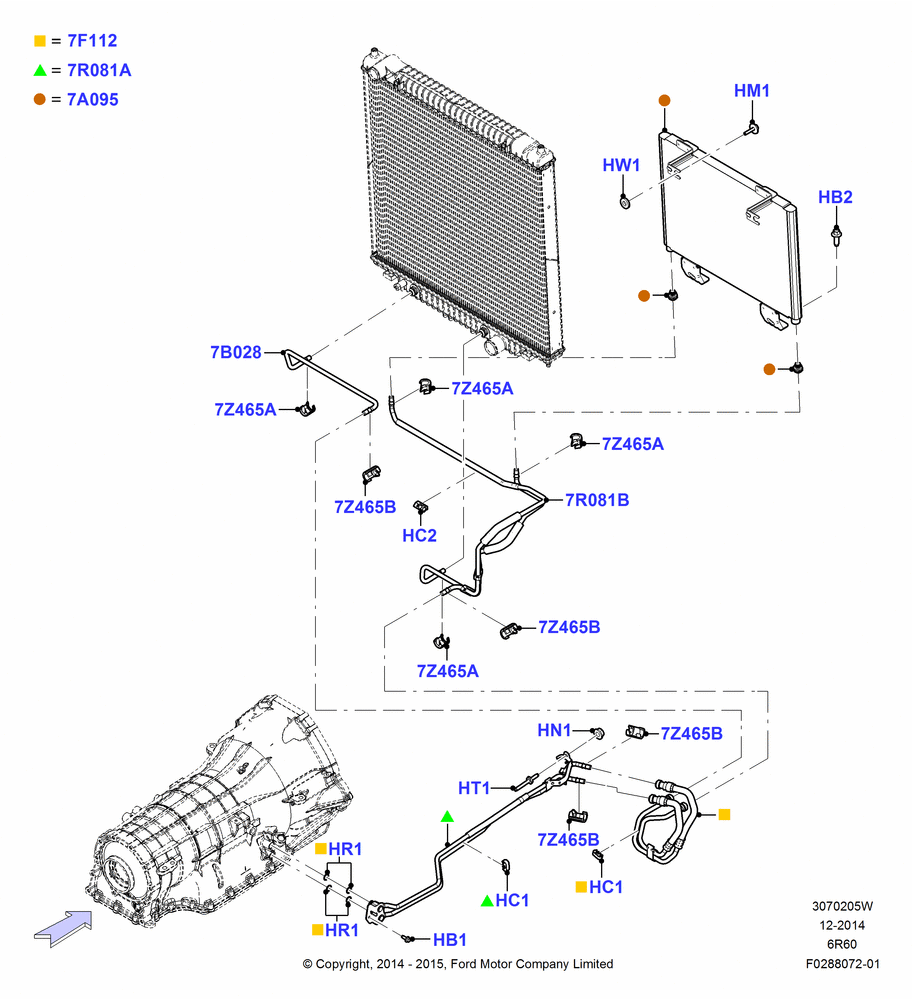 Transmission Cooling Systems, 6 Speed Auto Transmission (6R140)