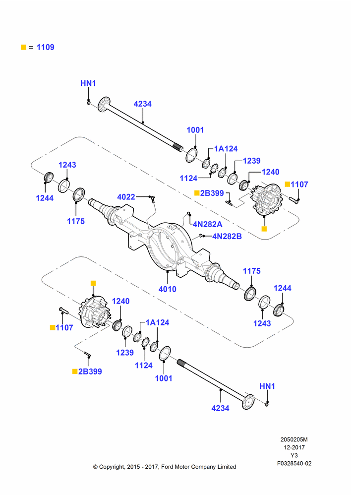 05M - Rear Axle, 24,000 LB. GVW, 26000 LB. GVW, Dana Model 17060S; 01/JUN/2015