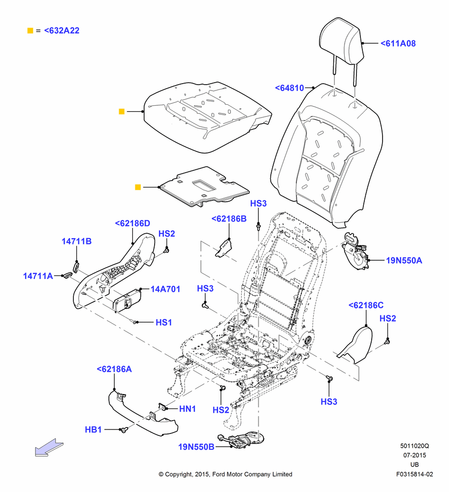 20Q - Front Seat Pads/Valances & Heating, Power 8-Way Pass Seat Adj Level 2; 04/MAY/2015-03/MAR/2019