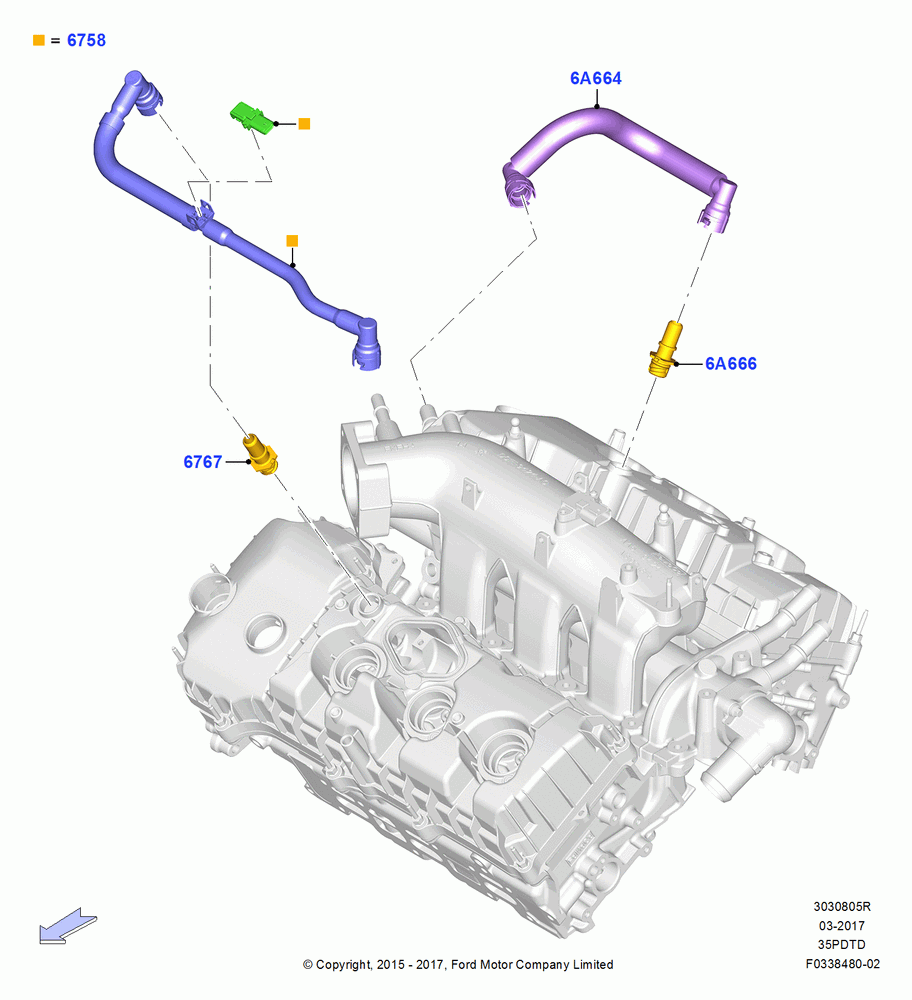 05R - Emission Control - Crankcase, 3.5L DOHC T/C V6 Gas; 04/MAY/2015-03/MAR/2019