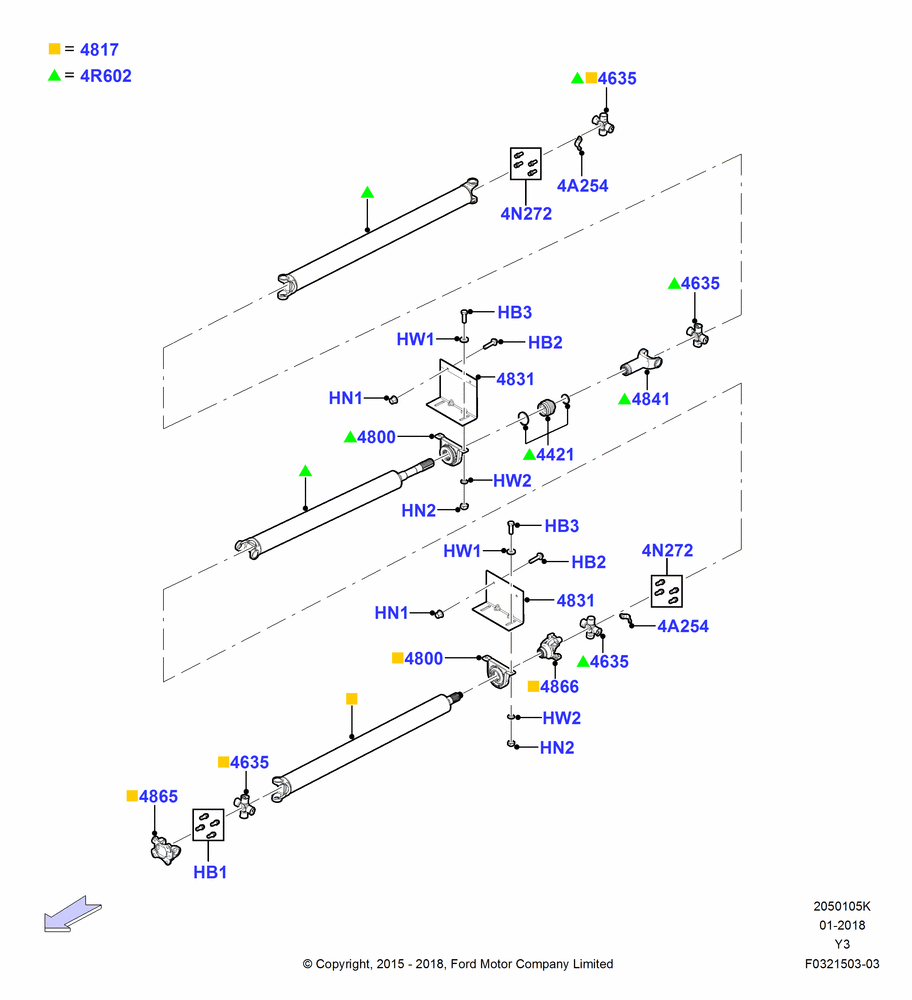 05K - Drive Shaft - Rear Axle Drive, 208"/5283MM Wheelbase, 228"/5791MM Wheelbase; 01/JUN/2015-06/JAN/2020