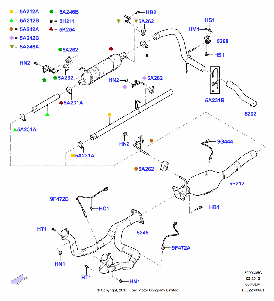 Exhaust System, 6.8L Gas EFI V10