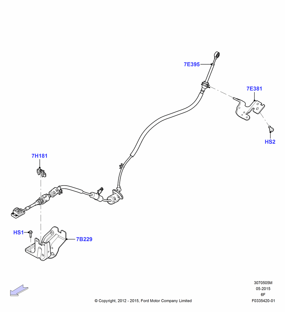 05M - Gear Change-Automatic Transmission, 6 Speed Auto Transmission 6F50, Column Shift, 6 Speed Auto Transmission 6F55; 06/FEB/2012-03/MAR/2019