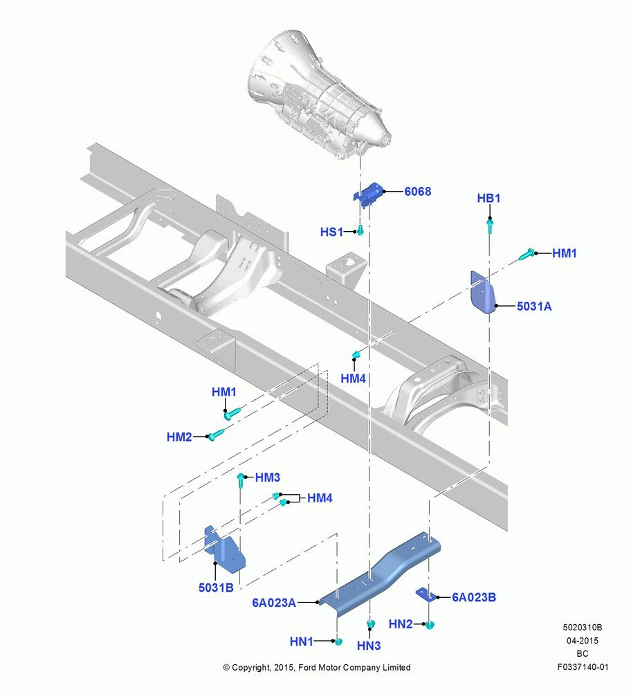 10B - Transmission Mounting, With Frame Reinforcement; 13/JUL/2015