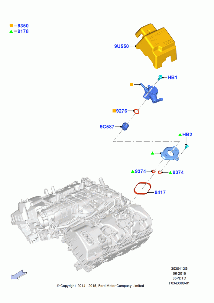 13G - Fuel Injection Pump-Engine Mounted, 3.5L V6 GTDI; 11/AUG/2014-30/JUN/2017