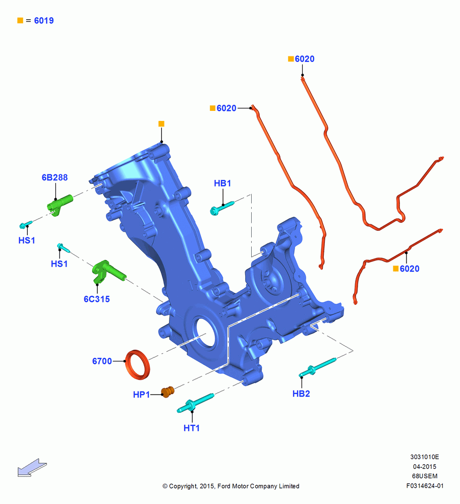 Timing Gear Covers, 6.8L Gas EFI V10