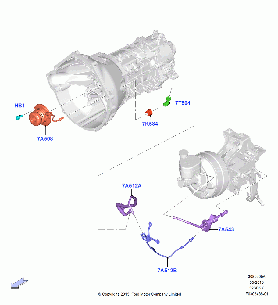 05A - Clutch Master and Slave Cylinders, Manual Transmission, MOD 5.2L-TIVCT PFI NA HP1 GAS; 13/JUL/2015