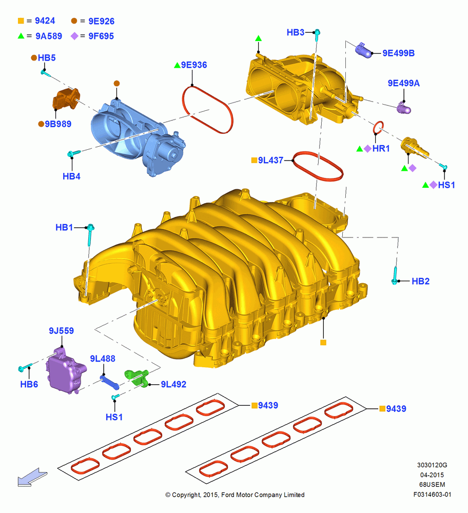 20G - Intake Manifold, 6.8L Gas EFI V10; 13/JUL/2015-01/JAN/2016
