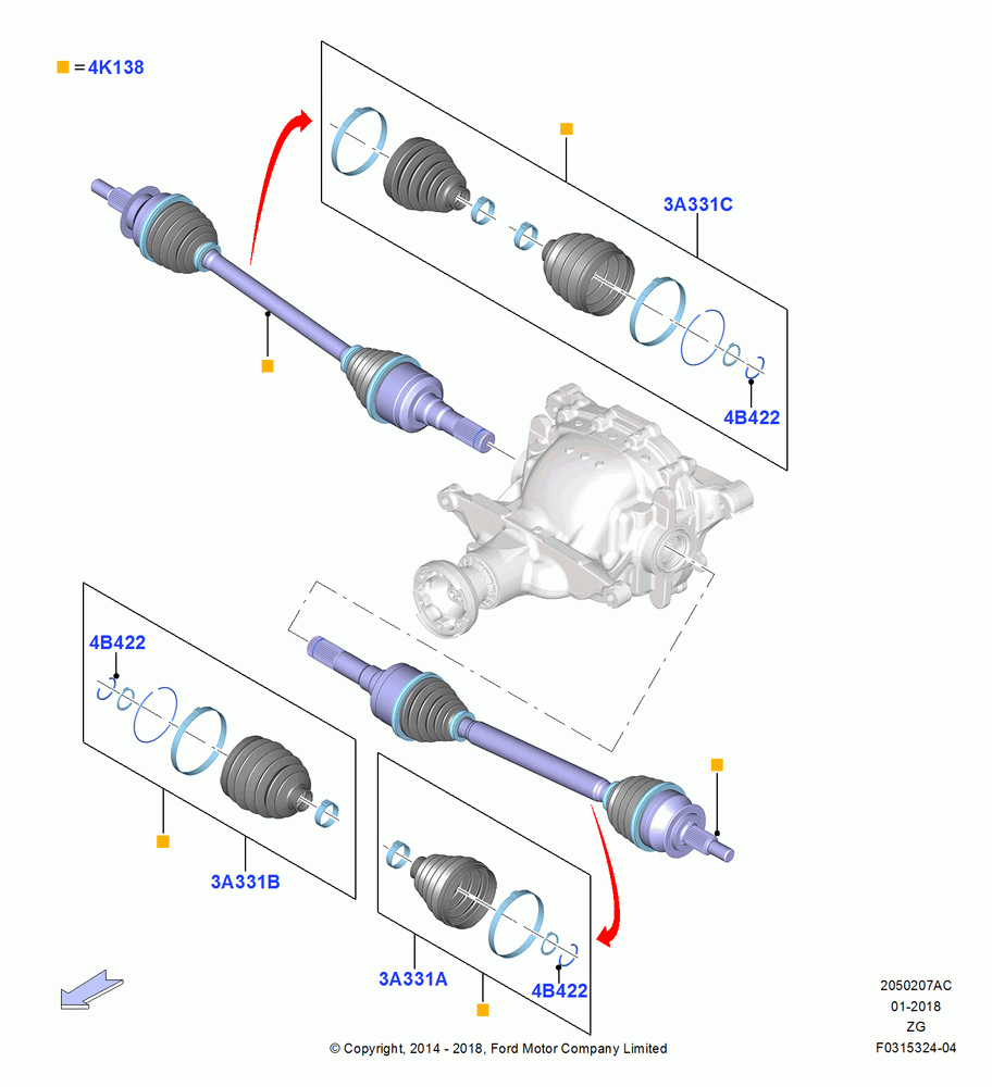 Rear Axle Halfshafts, MOD 5.2L-TIVCT PFI NA HP1 GAS, North American Markets