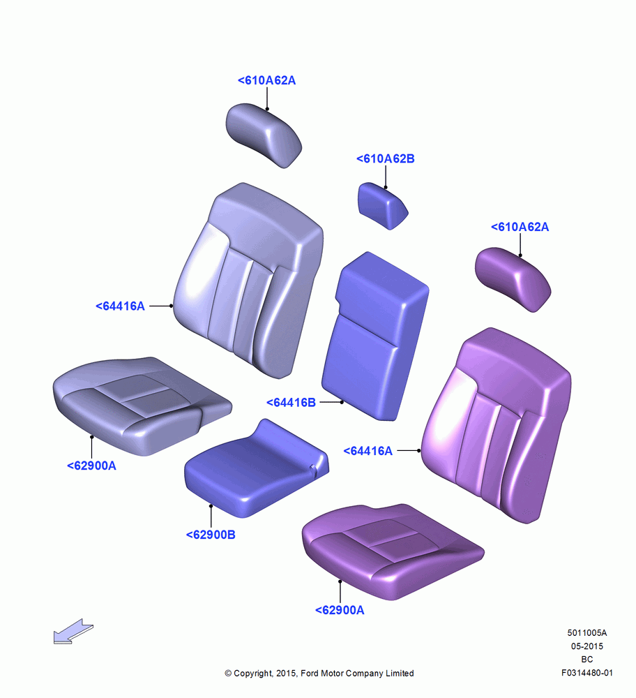05A - Front Seat Covers, With 40/20/40 Split Bench Frnt Seat; 13/JUL/2015