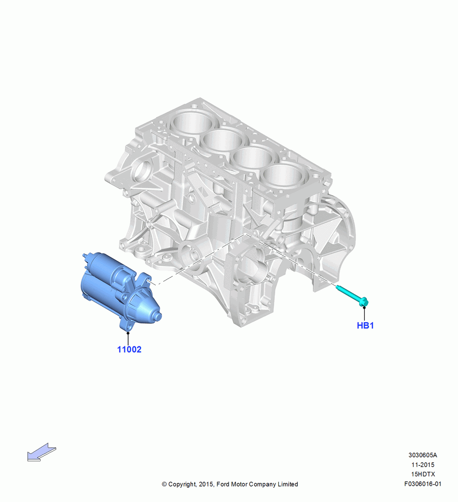 05A - Starter Motor, 1.5L EcoBoost 16V (180PS); 21/MAR/2016-13/AUG/2019
