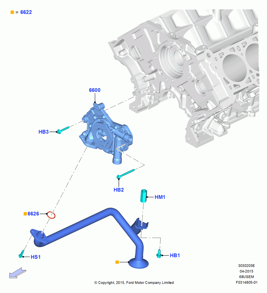 05E - Oil Pump, 6.8L Gas EFI V10; 13/JUL/2015