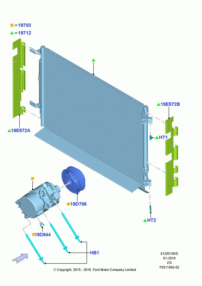 10AD - Air Conditioning Condensr/Compressr, MOD 5.2L-TIVCT PFI NA HP1 GAS, North American Markets; 13/JUL/2015