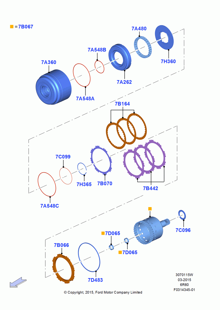 15W - Forward Clutch and Components, 6 Speed Auto Transmission (6R140), 6 Speed Auto Trans (6R140); 13/JUL/2015