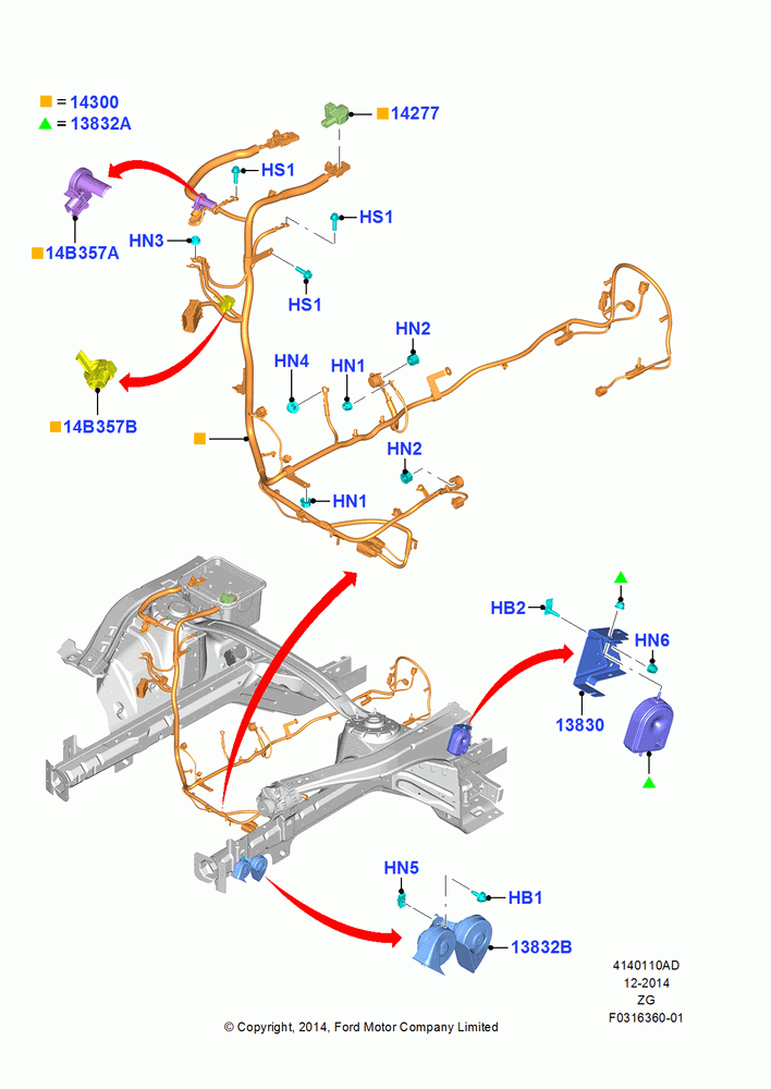 10AD - Battery Cables and Horn, MOD 5.2L-TIVCT PFI NA HP1 GAS, North American Markets; 13/JUL/2015-02/OCT/2017