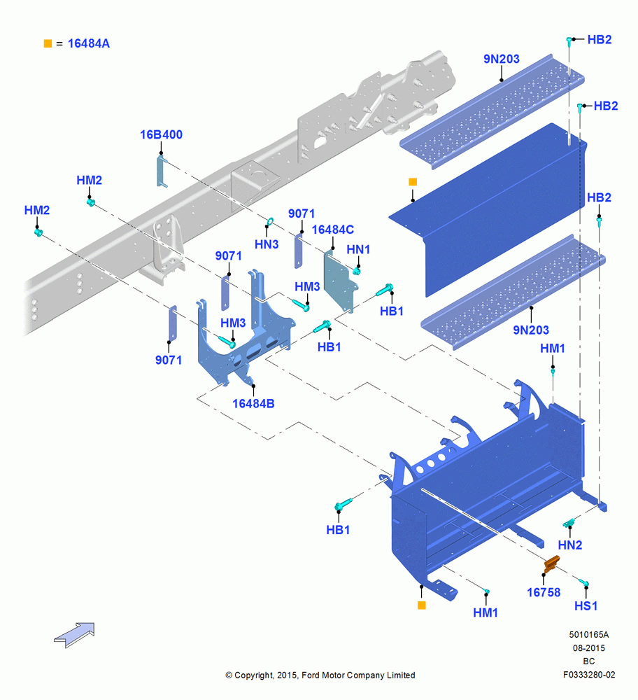 65A - Running Boards/Side Steps, Regular Cab, RH; 13/JUL/2015