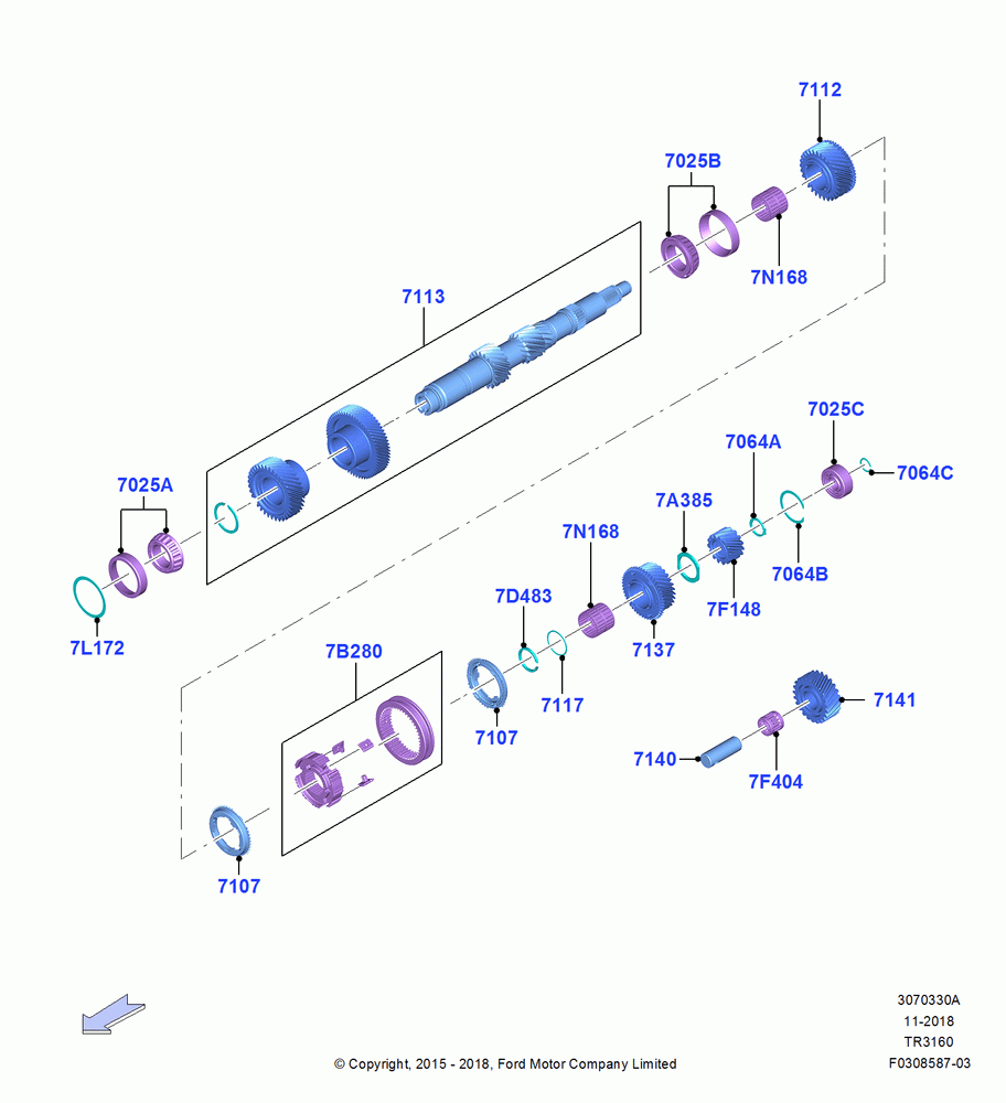 30A - Transmission Counter Shaft Cluster, 6 Spd Man Trans-3160; 13/JUL/2015