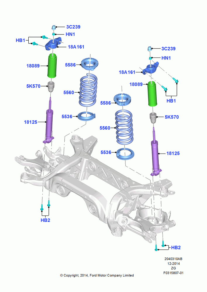 Rear Springs and Shock Absorbers, Shelby Version, North American Markets, Front Coil Spring - Monotube