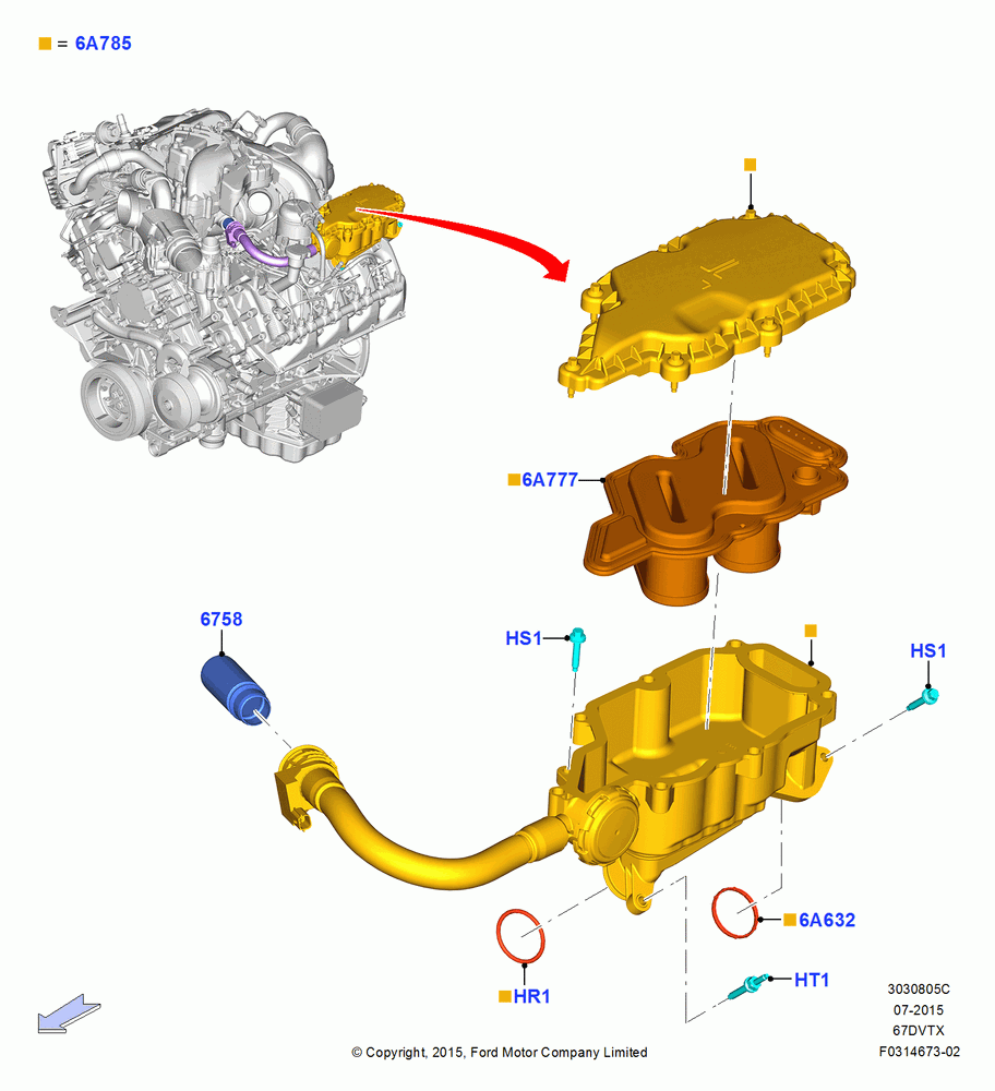 05C - Emission Control - Crankcase, 6.7L 4V OHV T/C Scorpion Diesel-C, 6.7L 4V OHV T/C Scorpion Diesel-B, 6.7L 4V OHV T/C Scorpion Diesel-A; 13/JUL/2015-02/JAN/2020