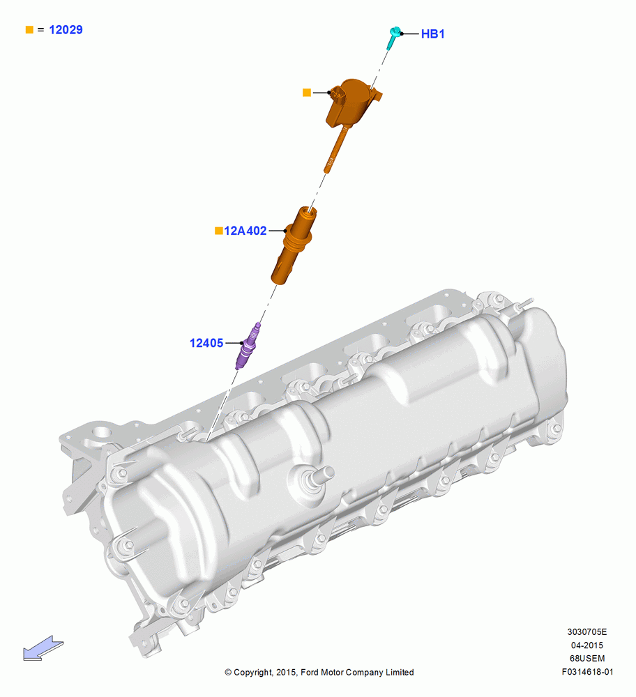 05E - Ignition Coil and Wires/Spark Plugs, 6.8L Gas EFI V10; 13/JUL/2015