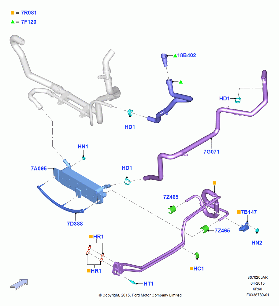 Transmission Cooling Systems, 6.7L 4V V8 T/C Diesel, 6 Speed Auto Transmission (6R140), 6 Speed Auto Trans (6R140)