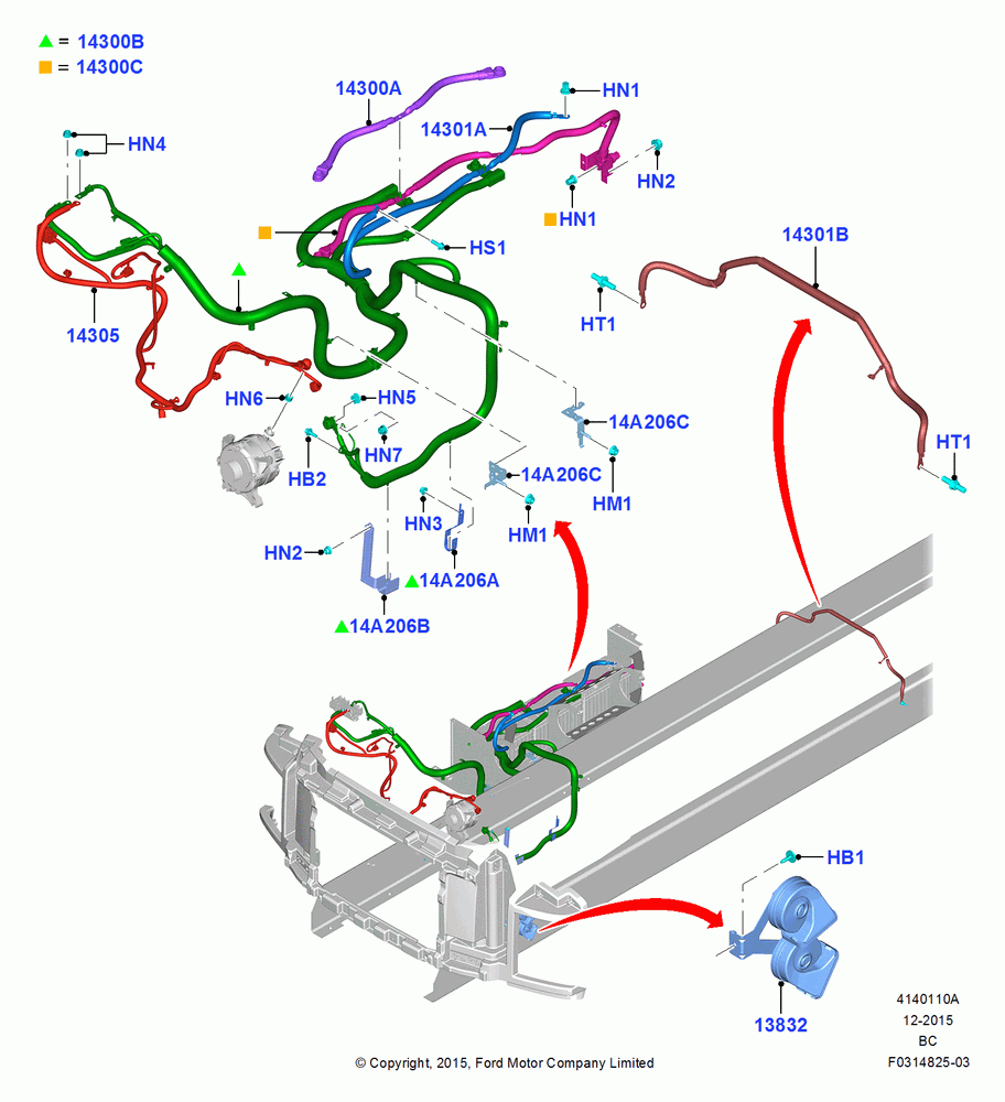 10A - Battery Cables and Horn, 6 Speed Auto Transmission (6R140); 13/JUL/2015