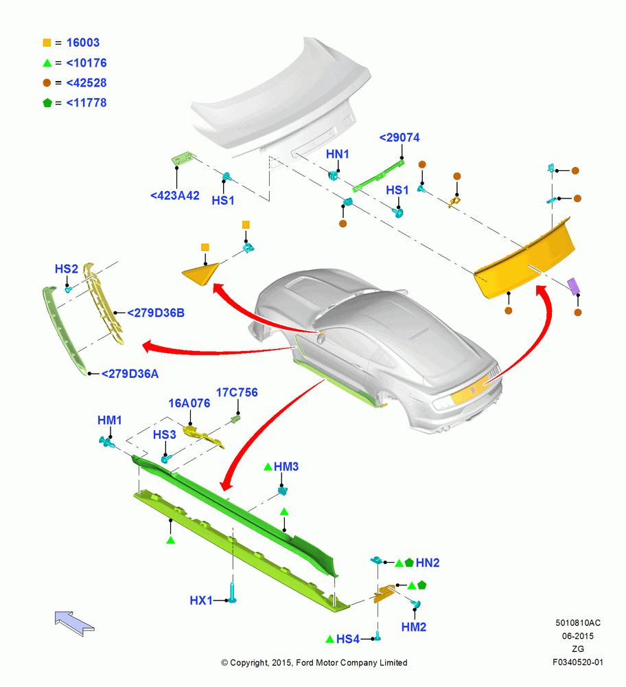 10AC - Body Mouldings, Shelby Version; 13/JUL/2015