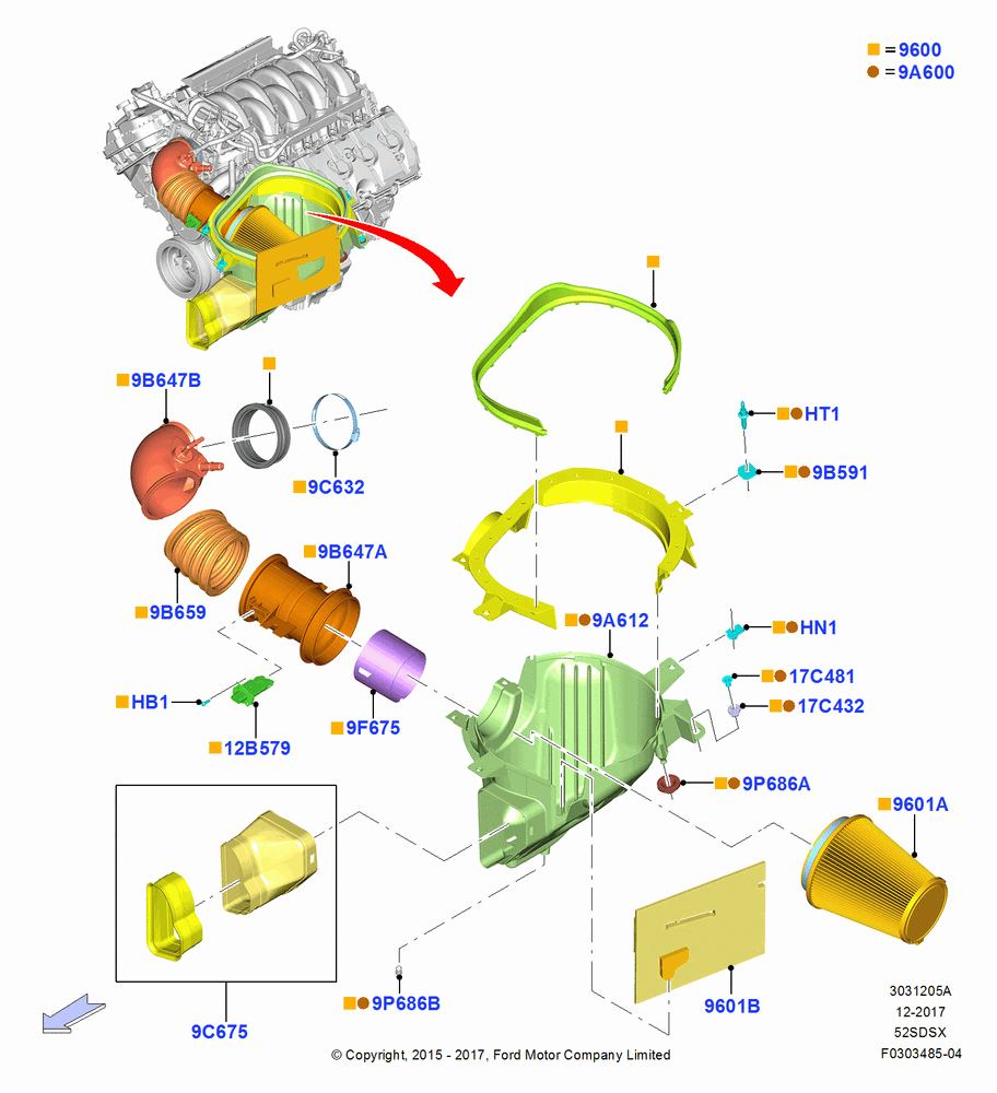 05A - Air Cleaner, MOD 5.2L-TIVCT PFI NA HP1 GAS; 13/JUL/2015