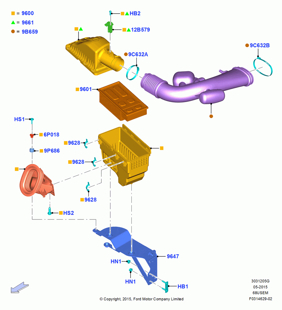 05G - Air Cleaner, 6.8L Gas EFI V10; 13/JUL/2015