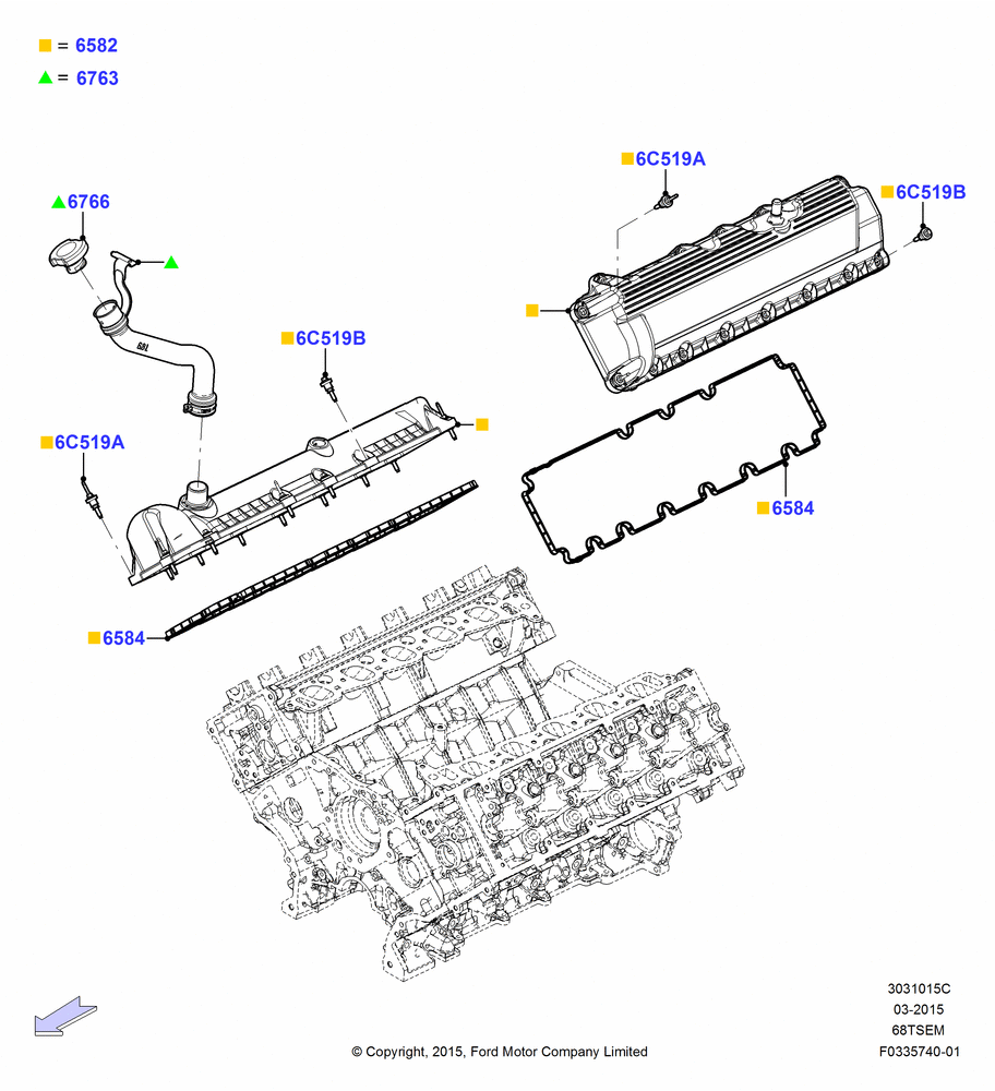 15C - Cylinder Head Cover, 6.8L SOHC EFI NA V10 Gas; 06/JUL/2015