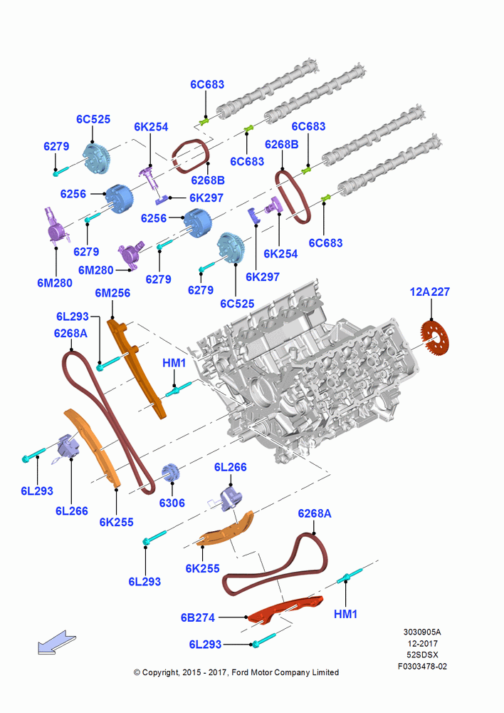 Timing Gear, MOD 5.2L-TIVCT PFI NA HP1 GAS