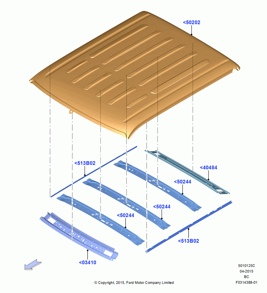 25C - Roof - Sheet Metal, Crew Cab; 13/JUL/2015