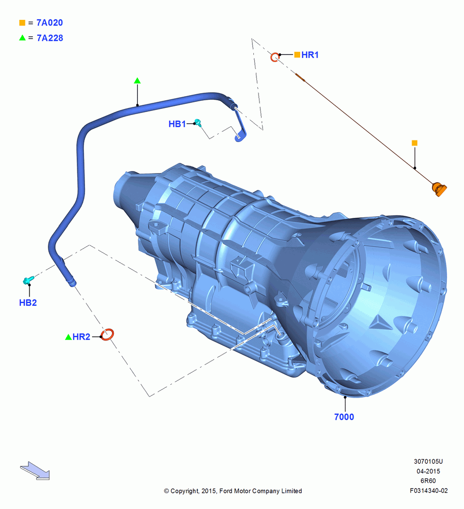 05U - Auto Trans Assy & Speedometer Drive, 6 Speed Auto Transmission (6R140), 6 Speed Auto Trans (6R140); 13/JUL/2015