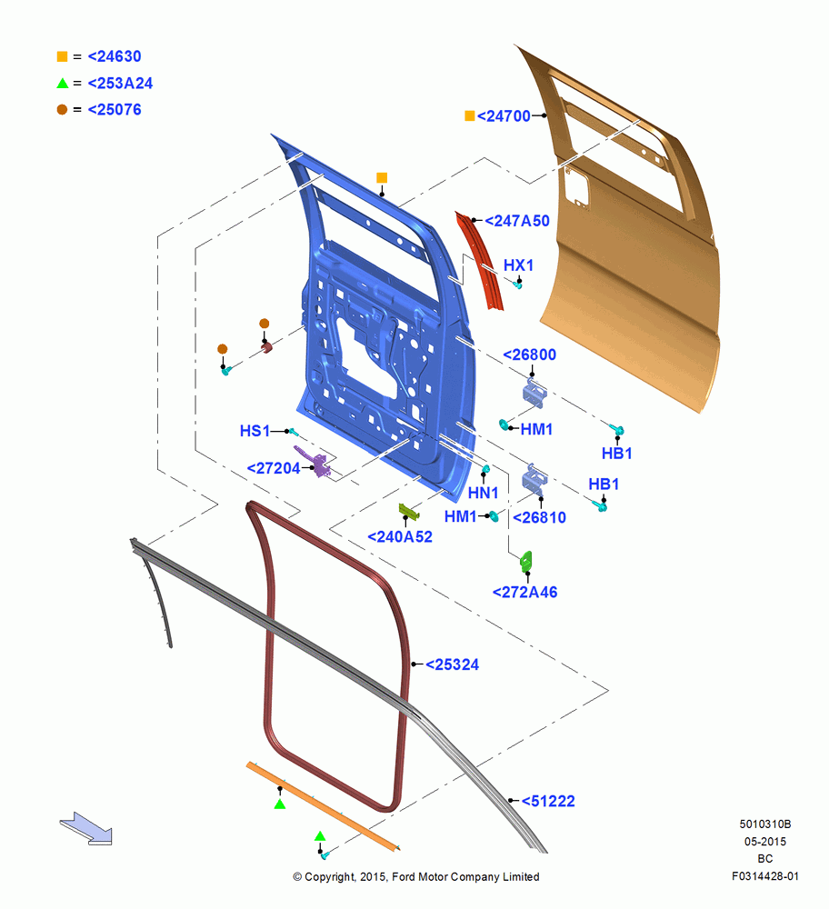 10B - Rear Doors, Hinges & Weatherstrips, Crew Cab; 13/JUL/2015