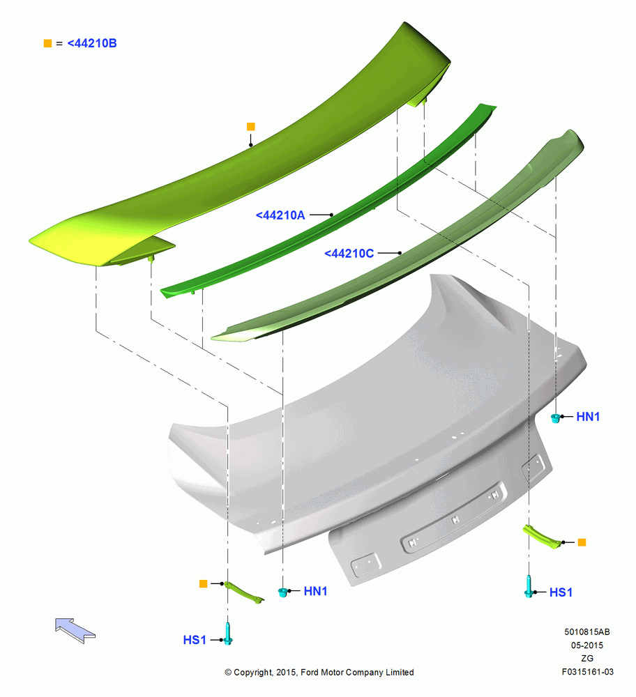 15AB - Spoiler and Related Parts, Shelby Version; 13/JUL/2015