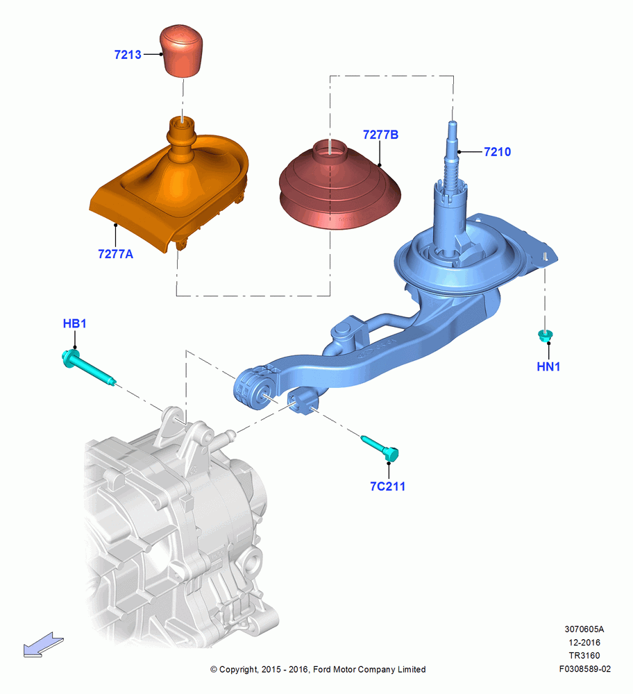 05A - Gear Change Lever - Manual Trans, 6 Spd Man Trans-3160; 13/JUL/2015