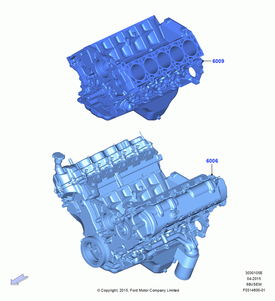 05E - Service Engine and Short Block, 6.8L Gas EFI V10; 13/JUL/2015