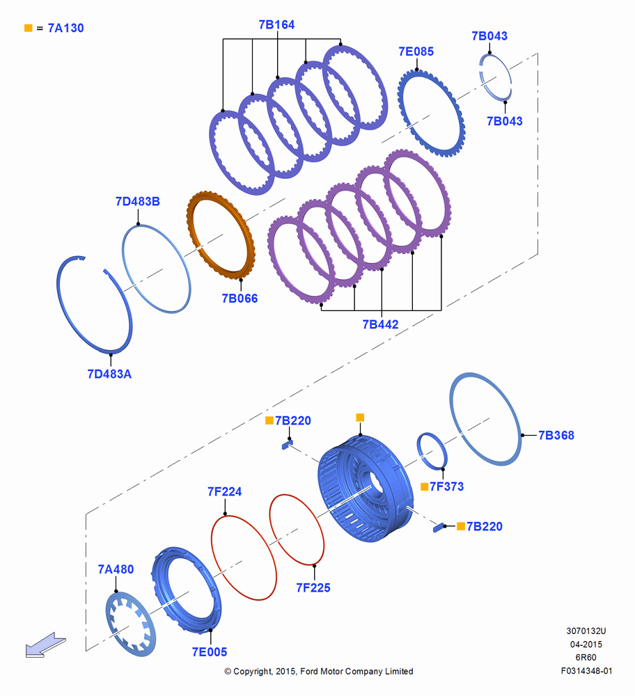 32U - Intermediate Clutch and Components, 6 Speed Auto Transmission (6R140), 6 Speed Auto Trans (6R140); 13/JUL/2015