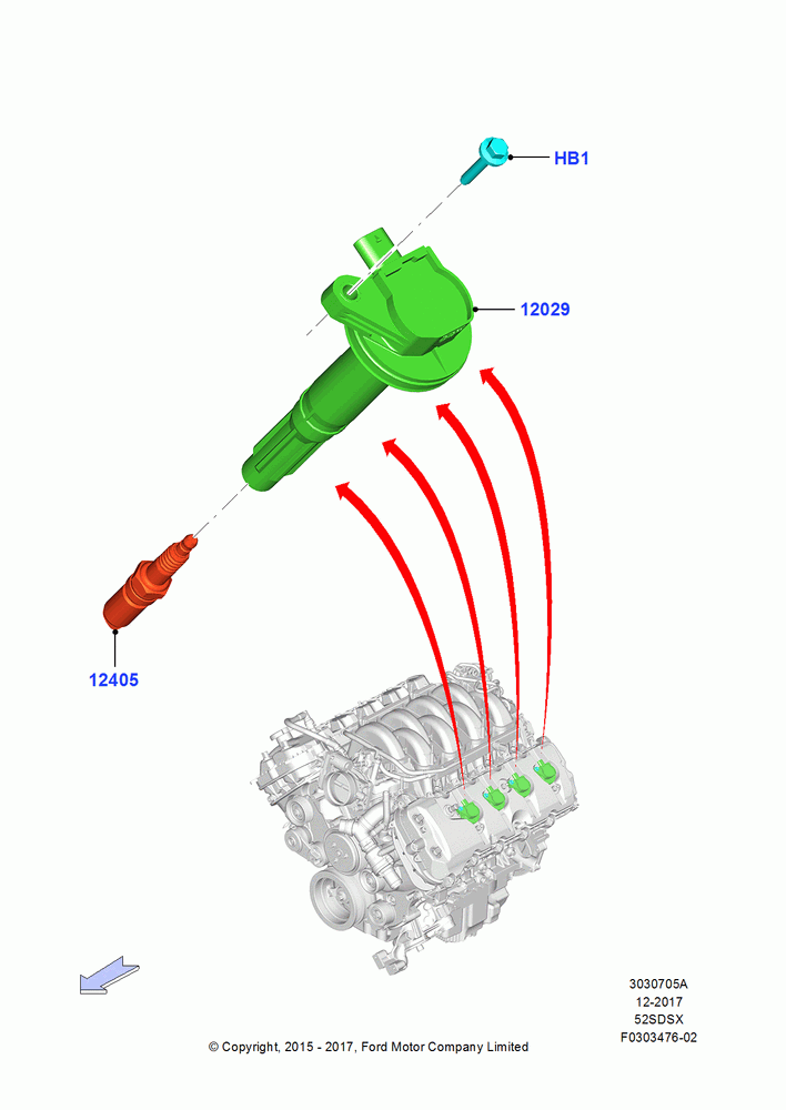 05A - Ignition Coil and Wires/Spark Plugs, MOD 5.2L-TIVCT PFI NA HP1 GAS; 13/JUL/2015