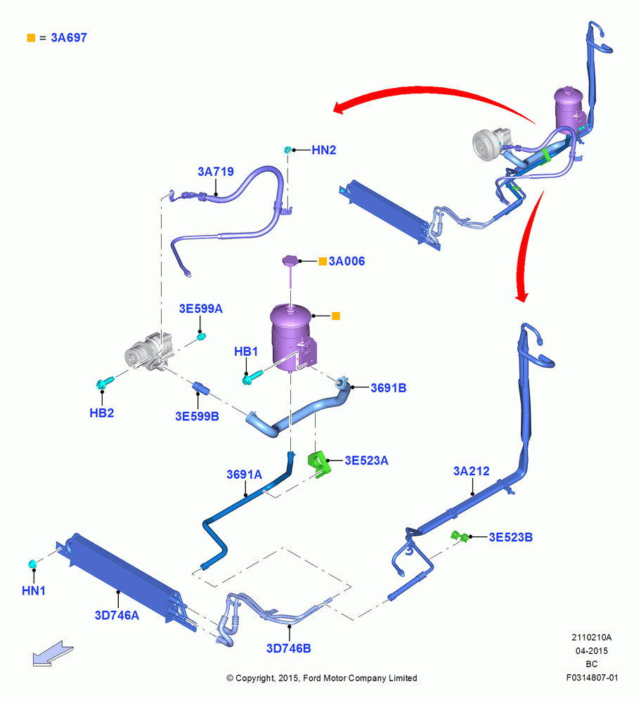 Supply & Return Hoses - Power Strg, With 4 Wheel Disc-Brake, With Diesel Engines