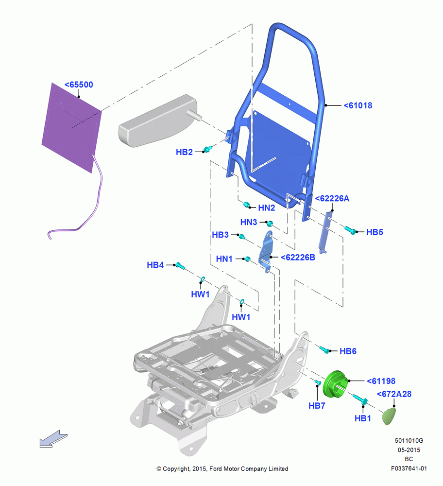 10G - Front Seat Back, With Captain Chair Front Seats, With Driver Single High Back Seat, With Single Drv.H/B & Pass L/B Seat, With Sngle.H/B Drv/Dual L/B Pass.St, Driver; 13/JUL/2015