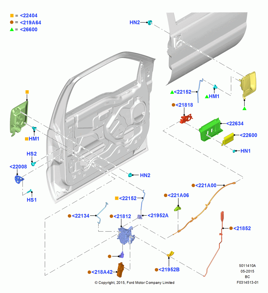10A - Front Door Lock Controls, Crew Cab, Regular Cab; 13/JUL/2015