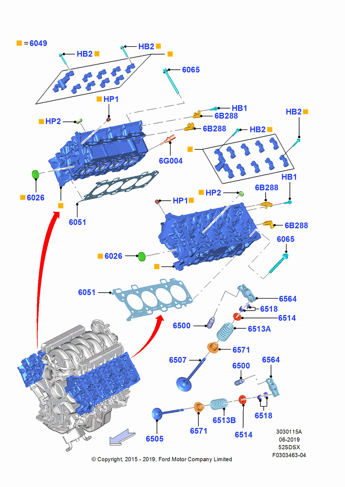 15A - Cylinder Head, MOD 5.2L-TIVCT PFI NA HP1 GAS; 13/JUL/2015
