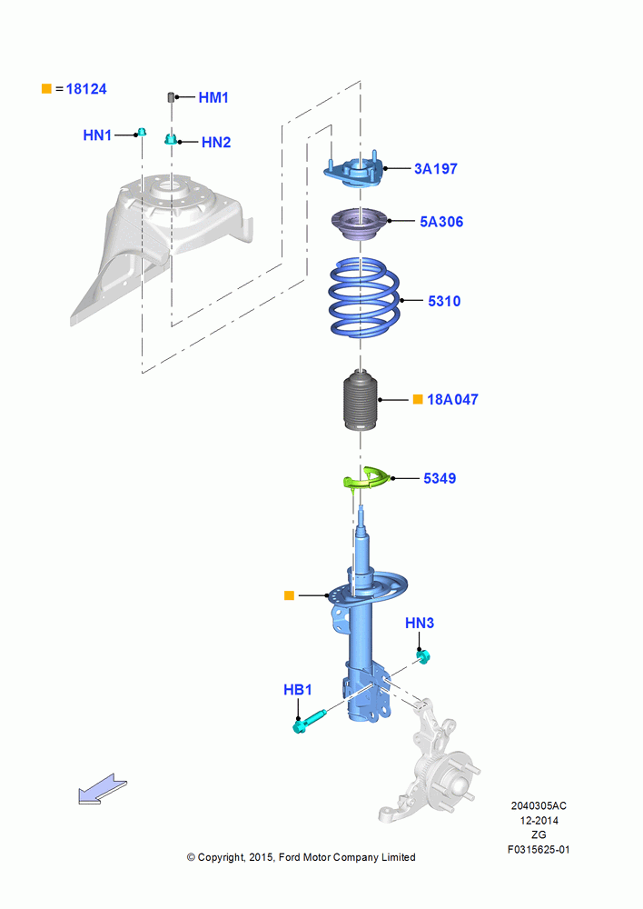 Front Suspension Struts and Springs, Shelby Version, Front Coil Spring-Stand Magnaride, Front Coil Spring-SVT R Magnaride, North American Markets
