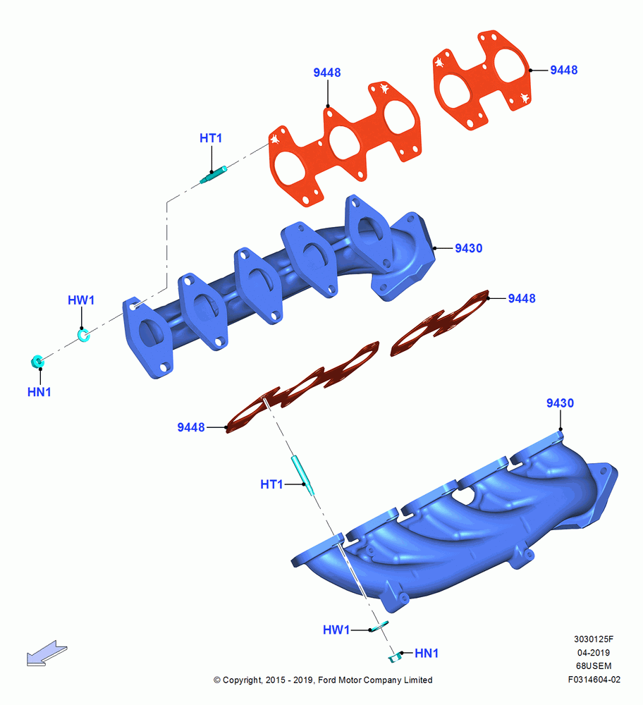 Exhaust Manifold, 6.8L Gas EFI V10