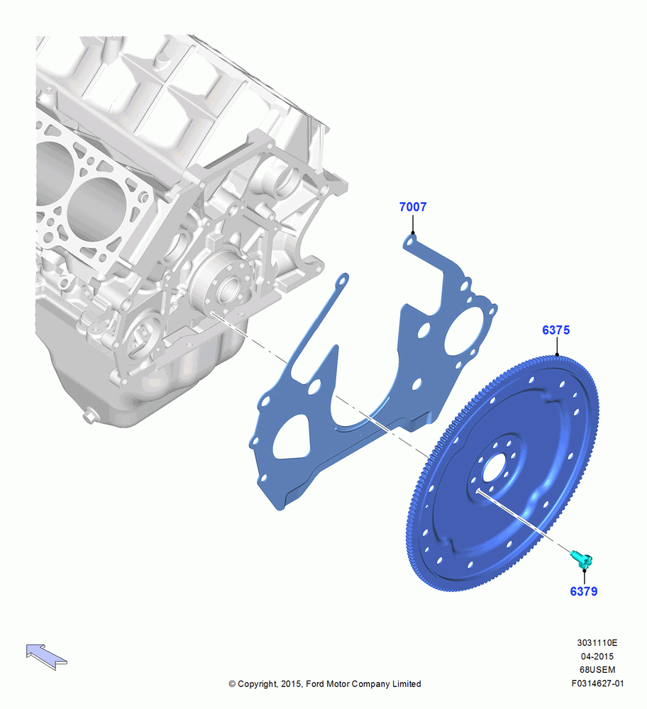 10E - Flywheel, 6.8L Gas EFI V10; 13/JUL/2015